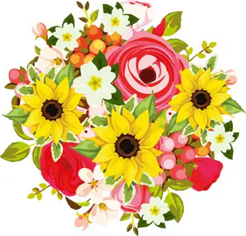 Con Fiori Misti e Girasoli con Verde decorativo di stagione in Confezione a Tono. Esprime Allegria, Felicità e Affetto. Adatto per occasioni come Compleanni, Amicizia, Amore, Felicitazioni, Nascita, Anniversari e Inaugurazioni.